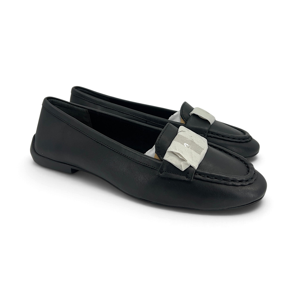 Franco Sarto Faris Loafer Flats Women's 9.5 M Black Moc Toe Slip On